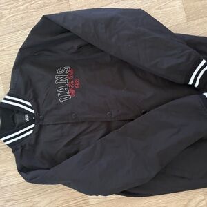 Vans Black Varsity Jacket with White Accents